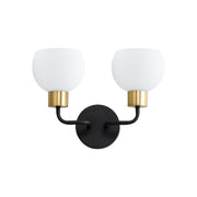 Coraline 2 Light Wall Sconce in Bronze / Satin Brass