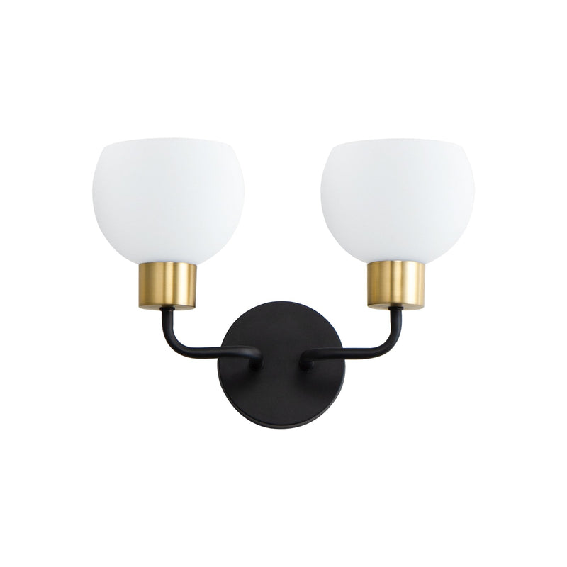 Coraline 2 Light Wall Sconce in Bronze / Satin Brass