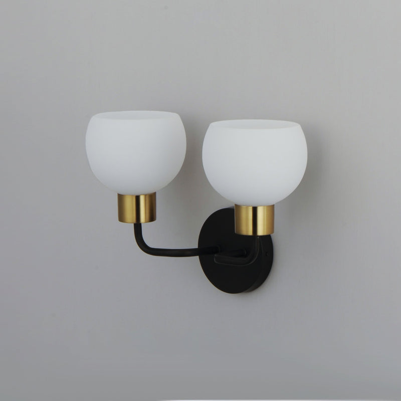 Coraline 2 Light Wall Sconce in Bronze / Satin Brass