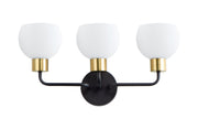 Coraline 3 Light Bath Vanity in Bronze / Satin Brass