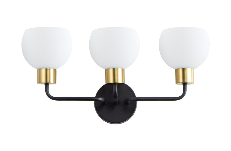 Coraline 3 Light Bath Vanity in Bronze / Satin Brass