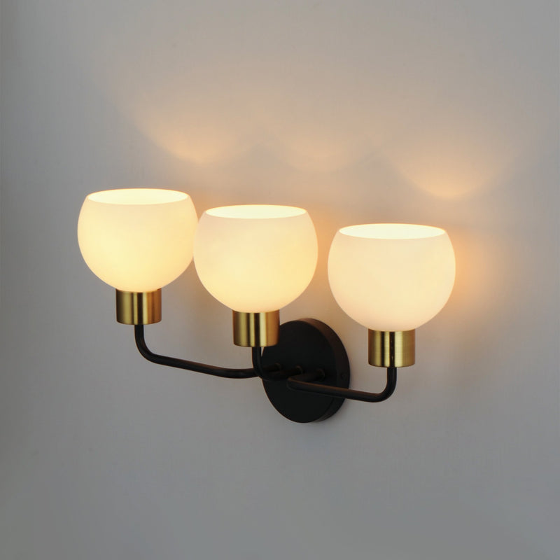 Coraline 3 Light Bath Vanity in Bronze / Satin Brass