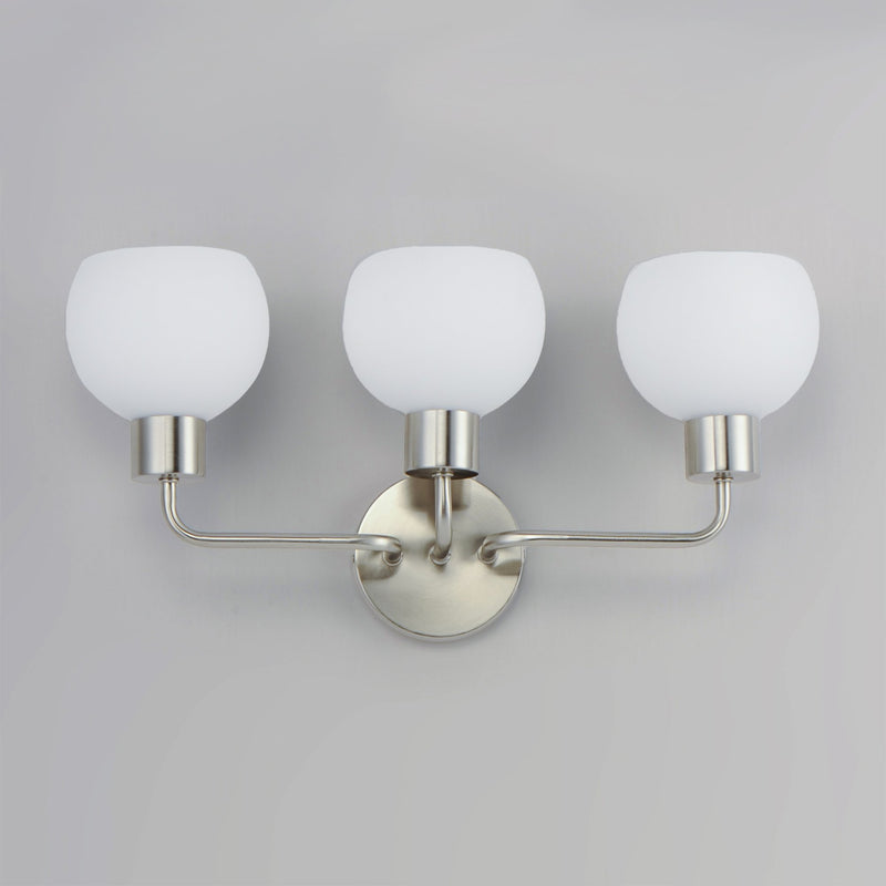 Coraline 3 Light Bath Vanity in Satin Nickel