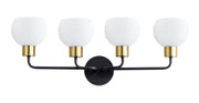 Coraline 4 Light Bath Vanity in Bronze / Satin Brass