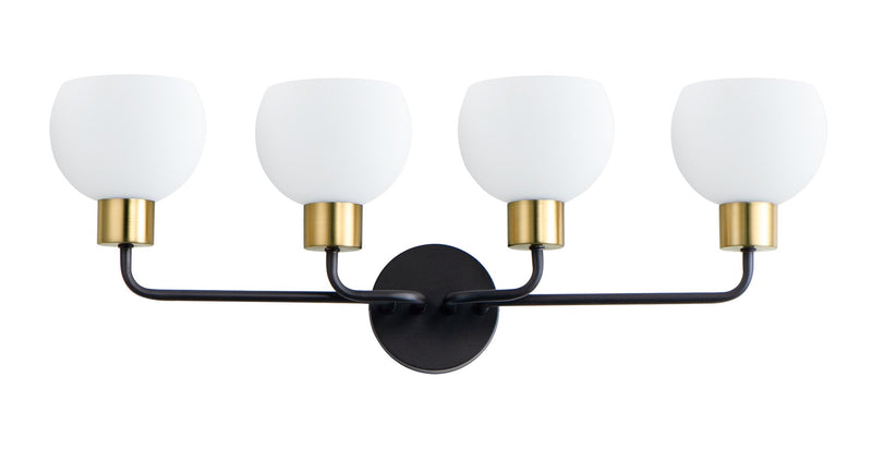 Coraline 4 Light Bath Vanity in Bronze / Satin Brass