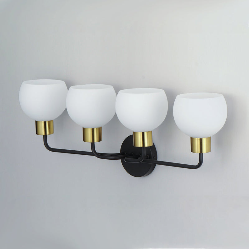Coraline 4 Light Bath Vanity in Bronze / Satin Brass