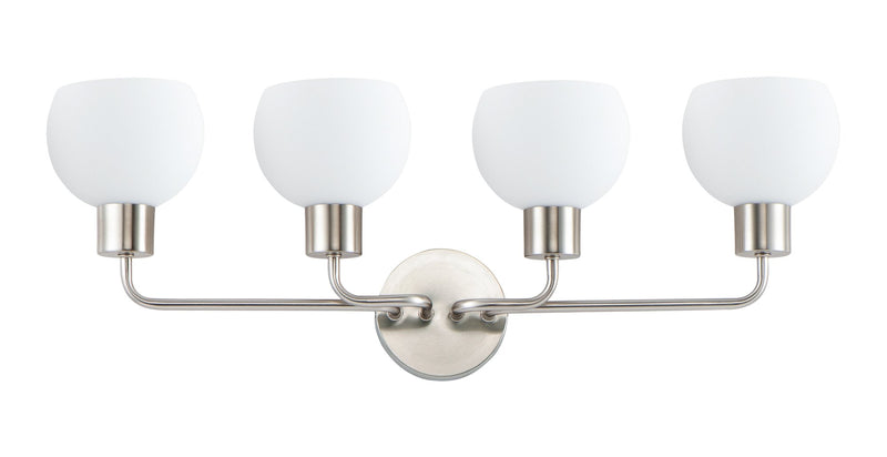 Coraline 4 Light Bath Vanity in Satin Nickel