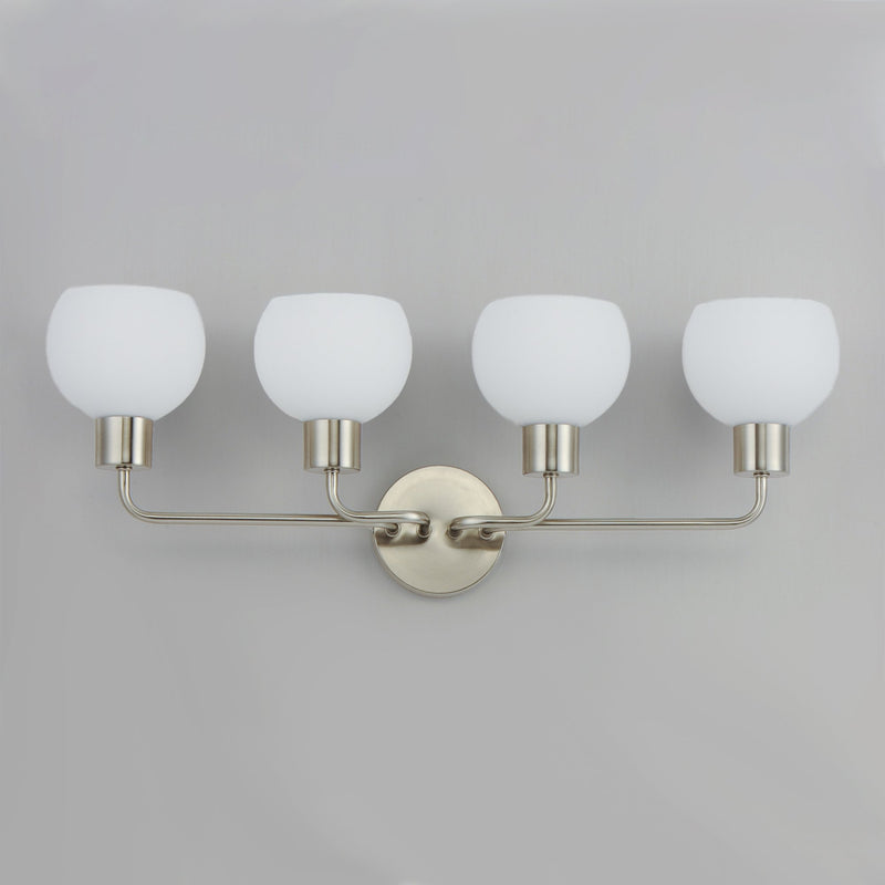 Coraline 4 Light Bath Vanity in Satin Nickel