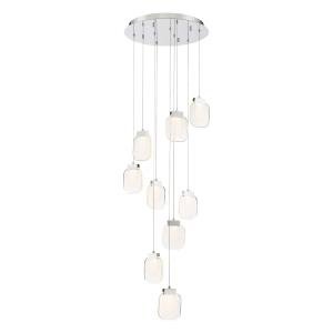 Paget 9-Light 20" Multi-Drop Pendant in Chrome
