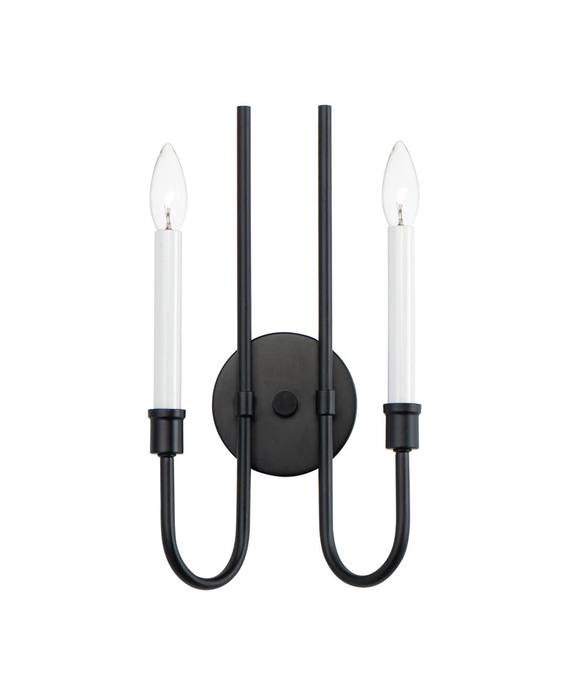 Tux 2 Light Wall Sconce in Black