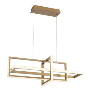 Bordo 3-Light 37.75" Linear Pendant in Satin Gold Paint