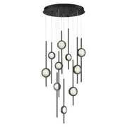Barletta 10-Light 24" Multi-Drop Pendant in Anodized Black