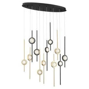 Barletta 12-Light 37.5" Linear Pendant in Gold-Black Mix