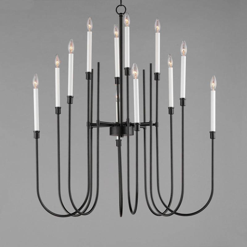 Tux 12 Light Chandelier in Black
