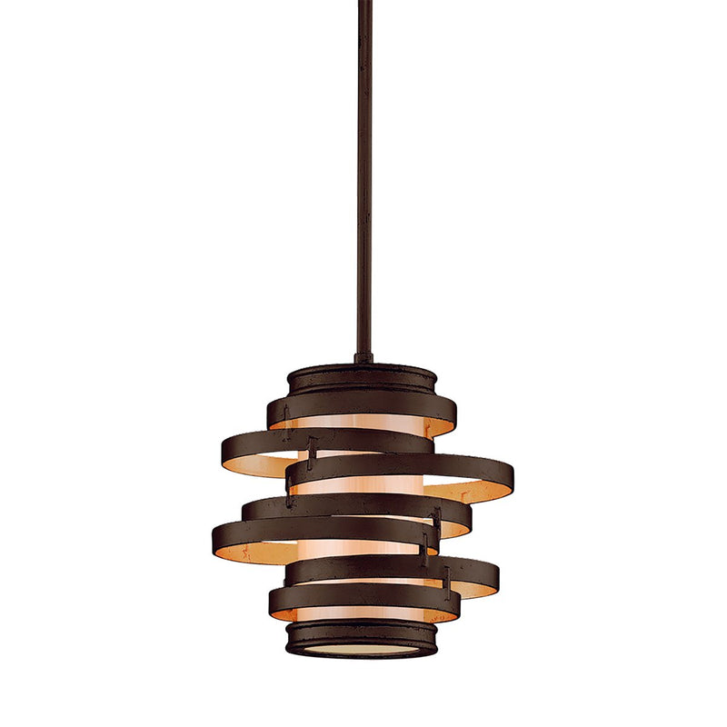 Vertigo Mini Pendant in Bronze Leaf / Gold Leaf