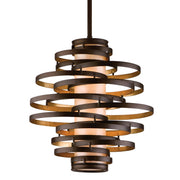 Vertigo 2-Light Pendant in Bronze Leaf / Gold Leaf