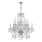 Traditional Crystal 10 Light 26" Chandelier in Polished Chrome