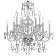 Traditional Crystal 10 Light 26" Chandelier in Polished Chrome