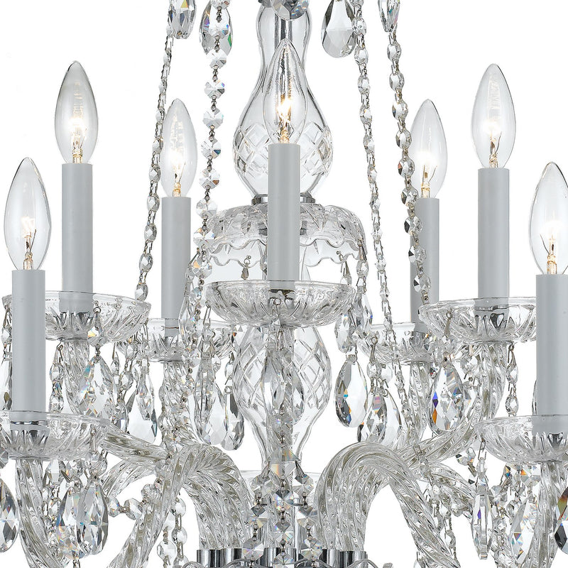 Traditional Crystal 10 Light 26" Chandelier in Polished Chrome