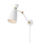 Carillon 1 Light Wall Sconce in White / Satin Brass