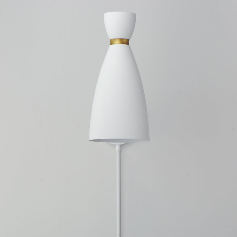 Carillon 1 Light Wall Sconce in White / Satin Brass