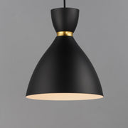 Carillon 11" Mini Pendant in Black / Satin Brass