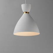Carillon 11" Mini Pendant in White / Satin Brass