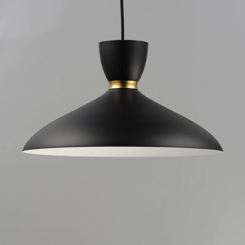 Carillon 16" Pendant in Black / Satin Brass