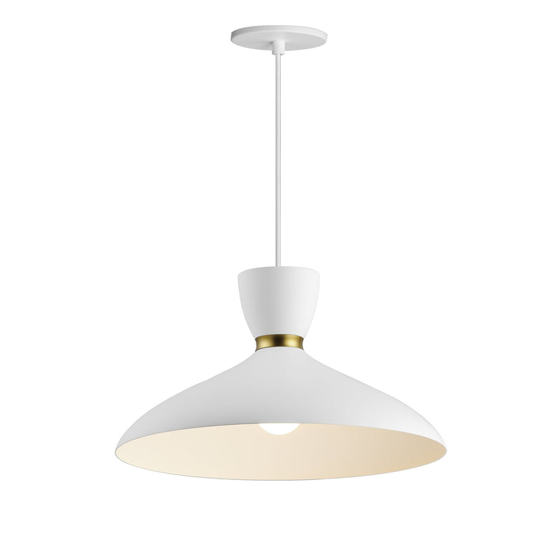 Carillon 16" Pendant in White / Satin Brass