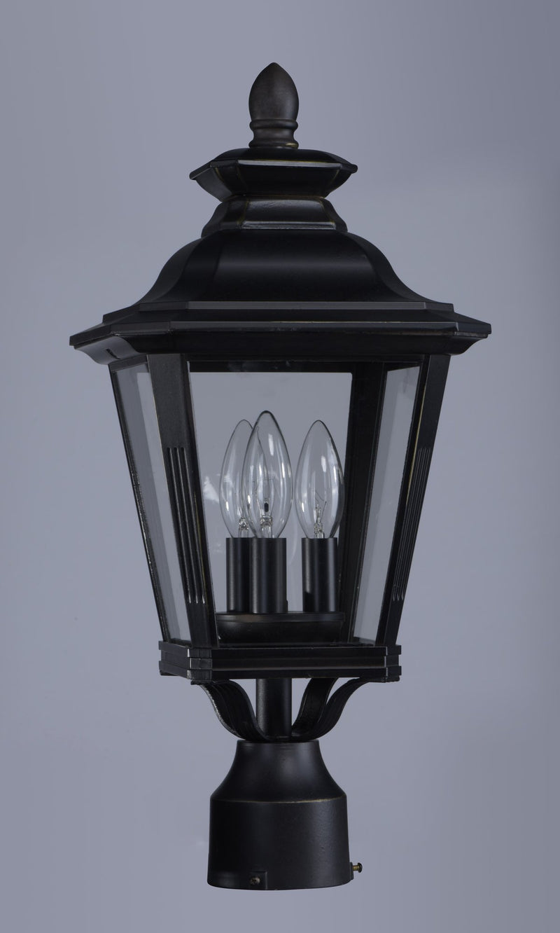 Knoxville 3 Light 9" Outdoor Post Lantern in Bronze