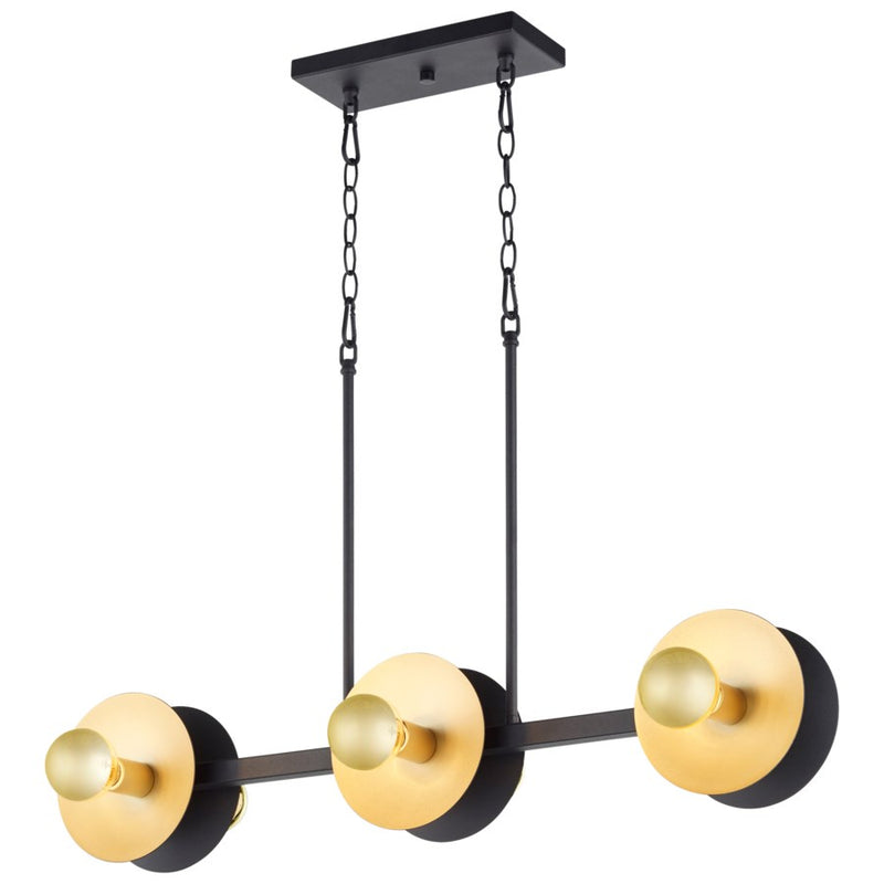 Artemis Chandelier in Noir And Gold Leaf - Small