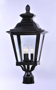 Knoxville 3 Light 11" Outdoor Post Lantern in Bronze