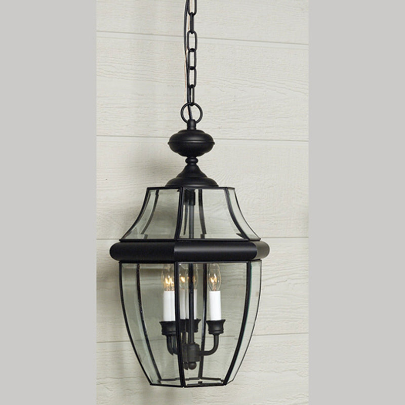 Newbury 3-Light Outdoor Hanging Lantern in Mystic Black
