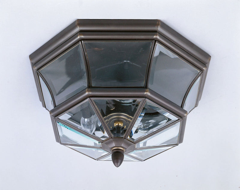 Newbury 3-Light Outdoor Flush Mount in Medici Bronze