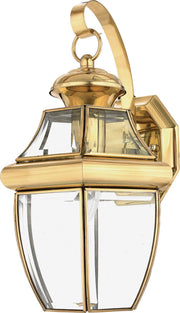 Newbury Medium Outdoor Wall Lantern in Polished Brass