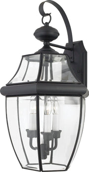 Newbury 3-Light Outdoor Wall Lantern in Mystic Black