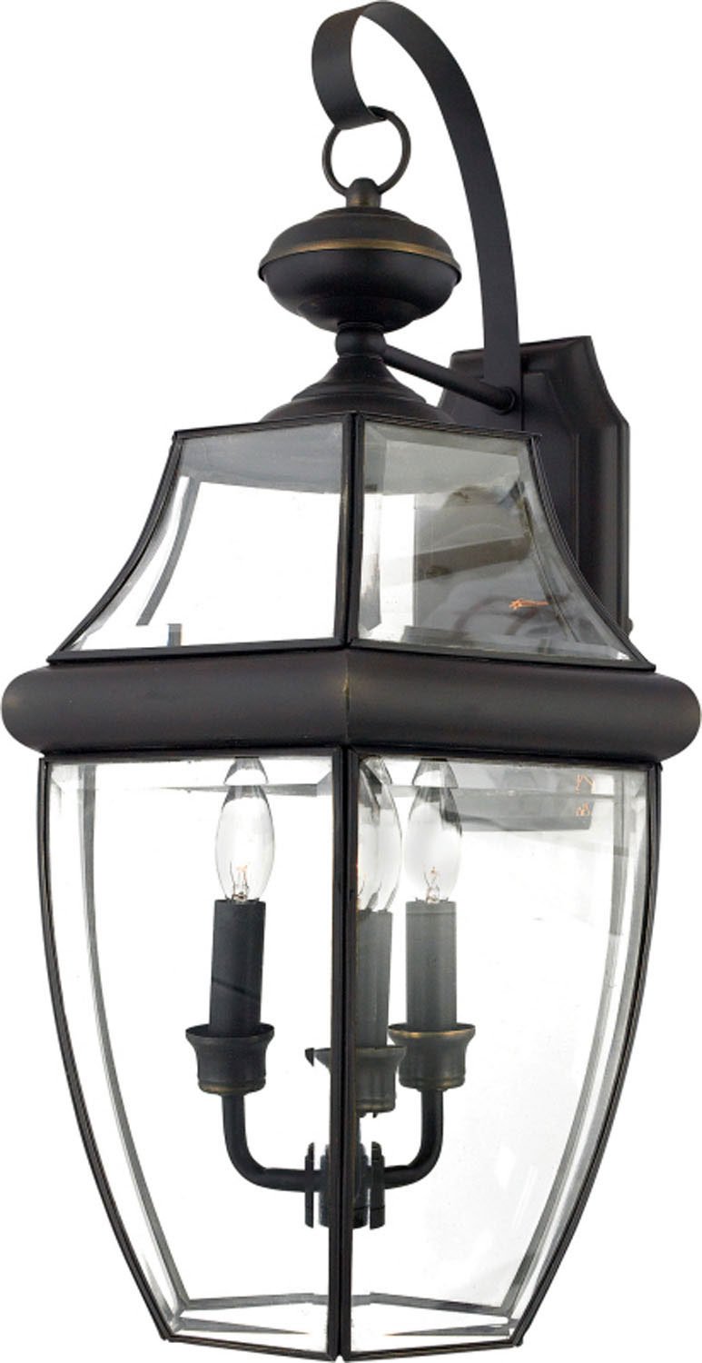 Newbury 3-Light Outdoor Wall Lantern in Medici Bronze