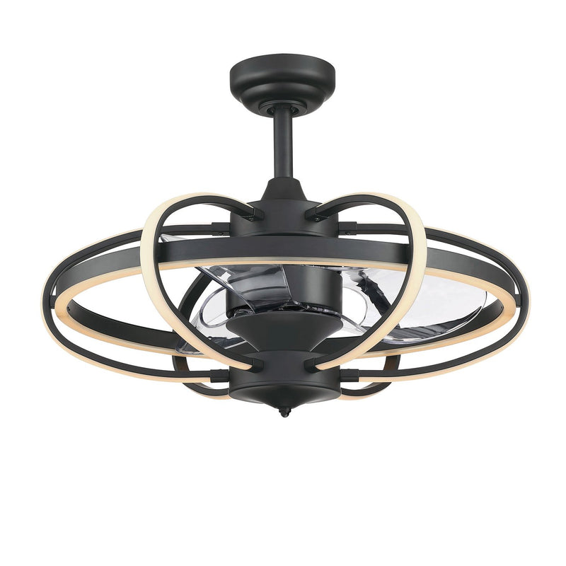 Obvi 22" Ceiling Fan with LED Light in Black / Clear Blades