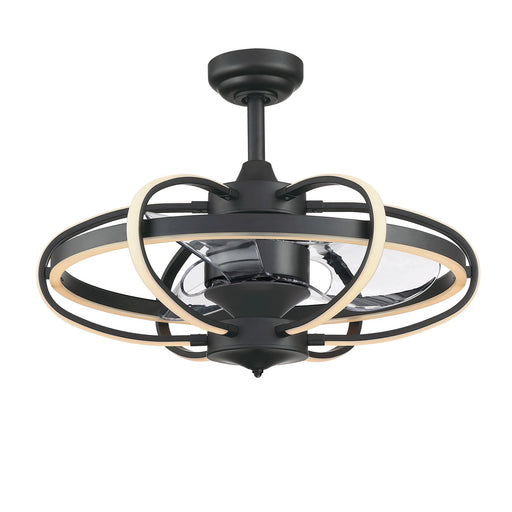 Obvi 22" Ceiling Fan with LED Light in Black / Clear Blades