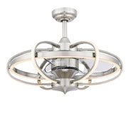 Obvi 22" Ceiling Fan with LED Light in Brushed Nickel / Clear Blades