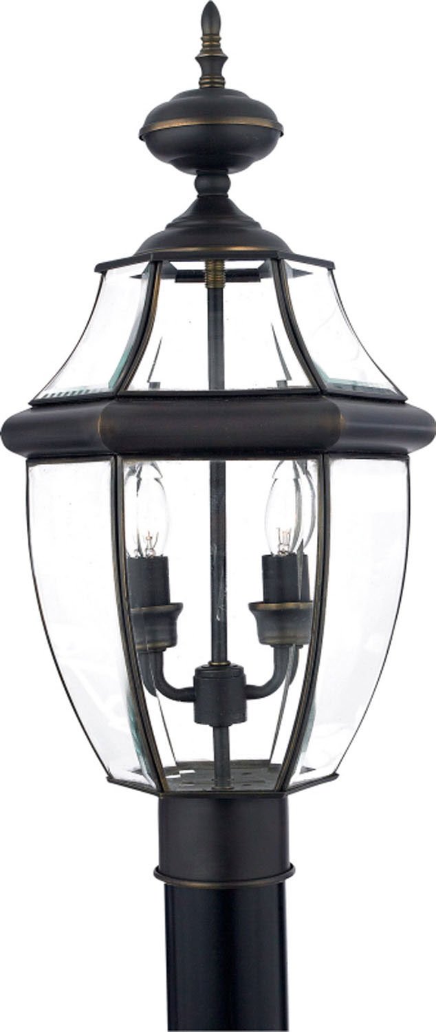 Newbury 2-Light Outdoor Post Lantern in Medici Bronze