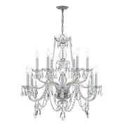 Traditional Crystal 12 Light 31" Chandelier in Polished Chrome
