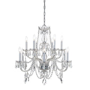 Traditional Crystal 12 Light 31" Chandelier in Polished Chrome