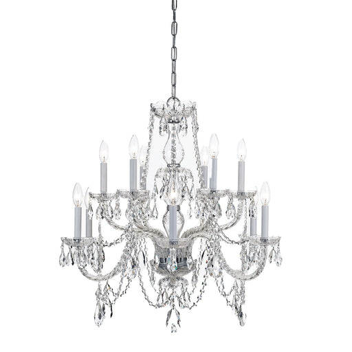 Traditional Crystal 12 Light 31" Chandelier in Polished Chrome