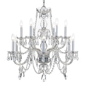 Traditional Crystal 12 Light 31" Chandelier in Polished Chrome