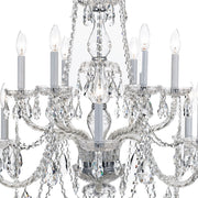 Traditional Crystal 12 Light 31" Chandelier in Polished Chrome