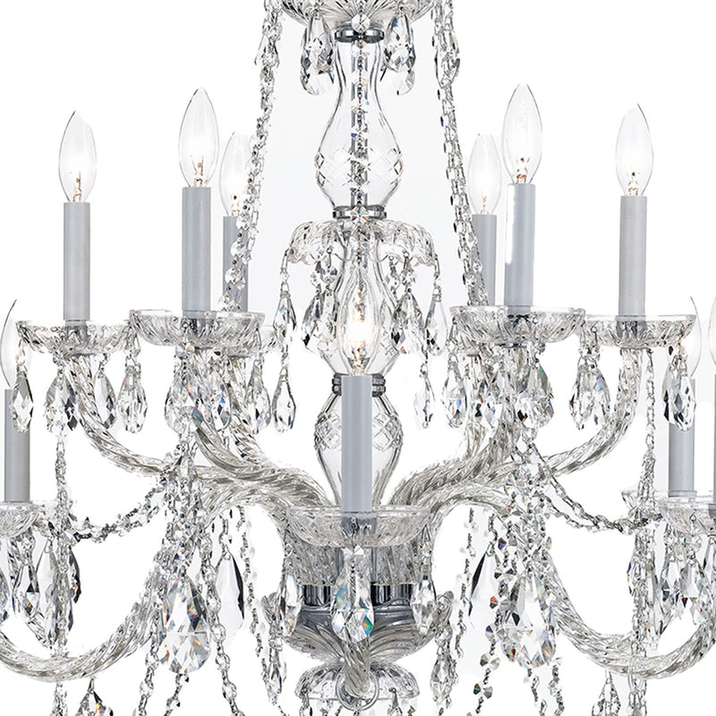 Traditional Crystal 12 Light 31" Chandelier in Polished Chrome