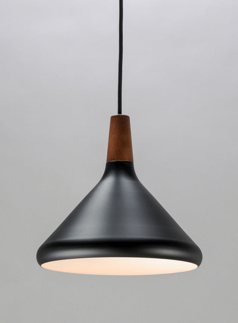 Nordic 7" Pendant in Walnut / Black