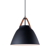 Nordic 14" Pendant in Tan Leather / Black