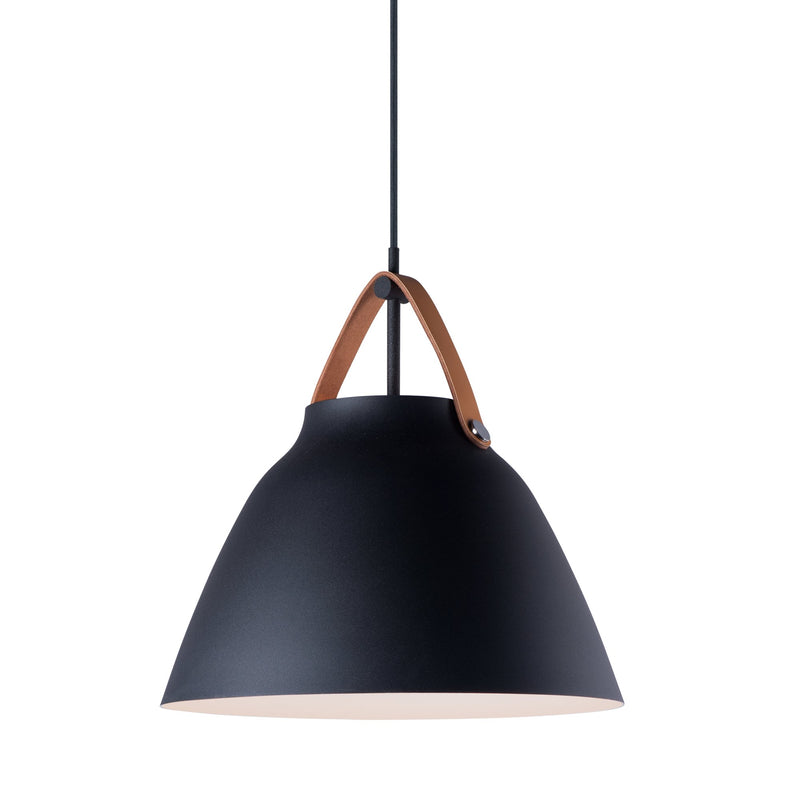 Nordic 14" Pendant in Tan Leather / Black